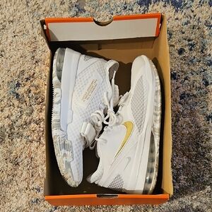 Nike Air Max White with Gold Swoosh